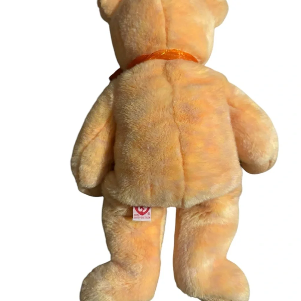 Ty 2001 Orange Plush Bear with Bow